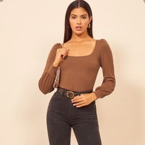 NWOT Reformation Vita Top - Brown Sz Small